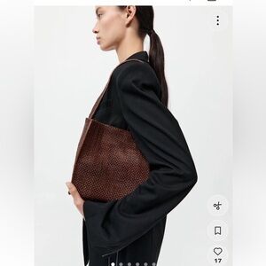 St. Agni minimal woven tote, antique tan / brown